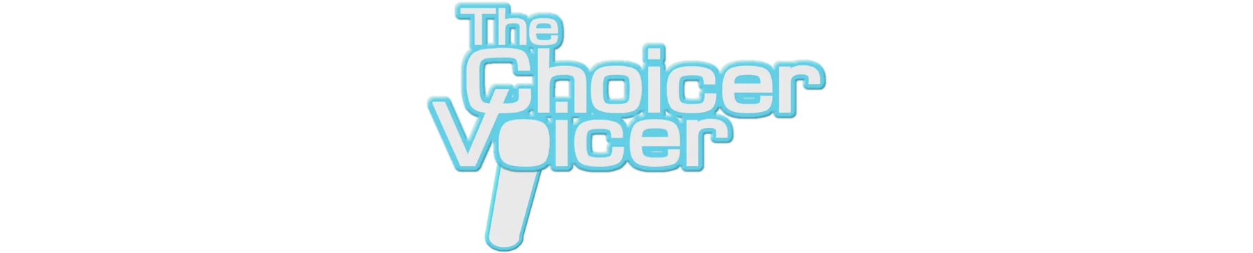 Official colorful logo artwork for The Choicer Voicer desktop game
