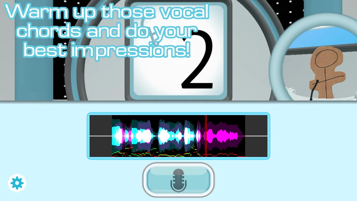 Choicer Voicer microphone recording screen with a visible official waveform